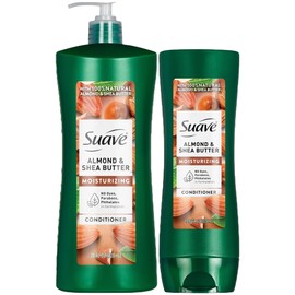Suave Almond Shea Butter Moisturizing Conditioner 2-Size Bundle, Nourishes & Replenishes Dry, Damaged Hair
