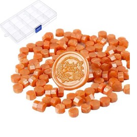 YOKIOU 220pcs Orange Sealing Wax Beads for Crafts and Packaging
