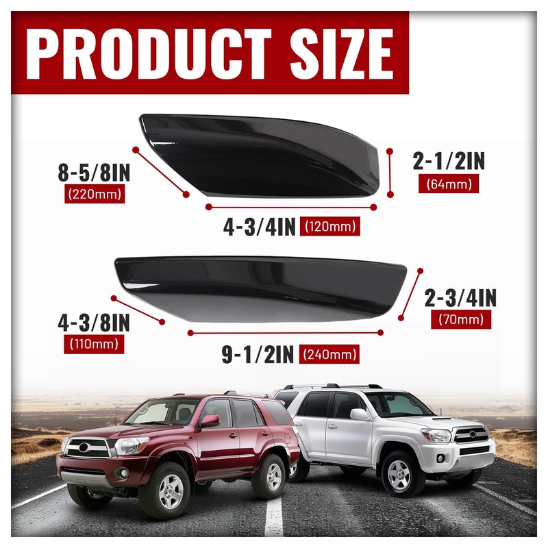 ECOTRIC 4Pcs Roof Rack Rail End Cover Shell Cap Compatible