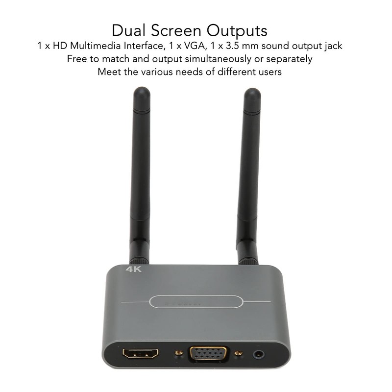 4K Wireless HDMI VGA Display Adapter Dongle, 5G WiFi Converter