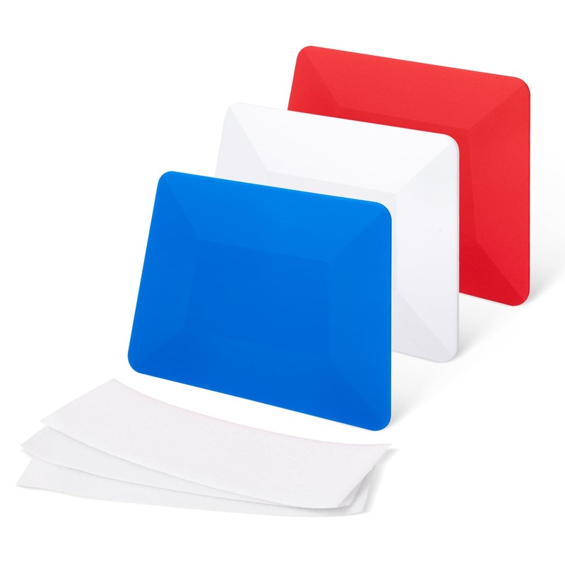 FOSHIO Vinyl Installing Tool Set Include White Hard Card, 4”Blue