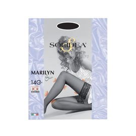 Marilyn 140 Sheer Compression Support Hold Up Stockings Nero 2-M