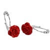 BEAVO Rose Shower Curtain Hooks,12 Pcs Double Glide Shower Curtain