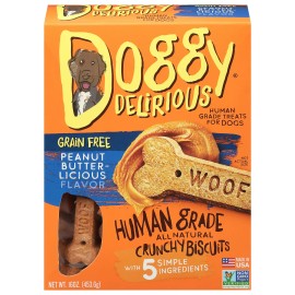 Doggy Delirious Dog Bone Grain Free Peanut Buttter