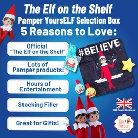 Elf on The Shelf Pamper Yourself Bundle: Bath Time Mini Treats Selection Box - Bubble Bath x 2, Bath Salts, Bath Fizzer, Facecloth