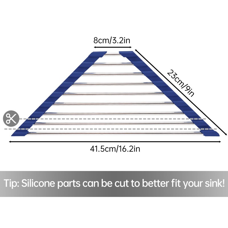 Tomorotec Triangular Roll Up Dish Drainer for Sink Corner Small