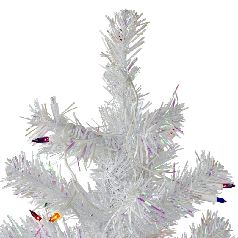 3' Pre-lit White Iridescent Pine Artificial Christmas Tree - Multi
