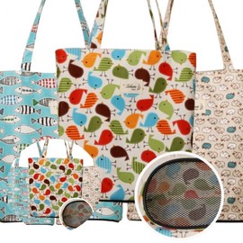 Multi-purpose Mesh Bag with Bottom Bath Bag - Bird