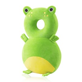 JINYJIA Baby Head Protector Backpack, Baby Head Protection Pillow, Adjustable Toddler Baby Head Protection Safety Soft Pads, Head Protection for 4-24 Months Baby Learning Walking,Frog