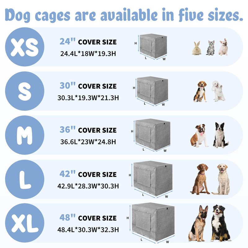 Akinerri Dog Crate Cover with Mesh Window, Double Door Waterproof