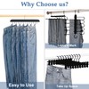 Jean Hangers for Closet, 14 Wood Jeans Hooks Space Saving,