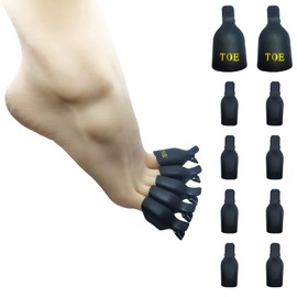 (10 Pcs black Toenail) Plastic Acrylic Nail Art Soak Off Cap Clip UV Gel Polish Remover Wrap Tool Gel Nail Polish Remover Clips for Fingernail Removal Soak Off Clips Wrap Cleaner Cap Clip