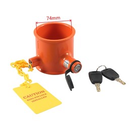 Aputoxz Cylindrical Anti-Theft Trailer Lock, Heavy-Duty Aluminum Hitch Pin Lock for RVs, Fifth Wheels, and Campers, with Bright Orange Warning Tag and 2 Keys