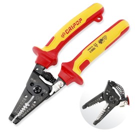 CRIPOP Insulated Wire Stripper and Cutter with EVA Storage Box, 1000V Insulated Multi-Function Hand Tool for 10-20 AWG SOLID and 12-22 AWG Stranded Wire