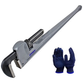 KARRYTON 36 Inch Aluminum Pipe Wrench, 6-1/4"/158mm Adjustable Cr-Mo Jaw Opening Heavy Duty Aluminum Straight Handle Plumbing Wrenches, Perfect Plumbers Tool Exceed GGG Standard (36-INCH)