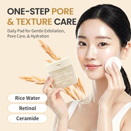 Toner Pads for Dry Dull Sensitive Skin Korean, #OOTD Retinol Ceramides Strengthen Skin Barrier Smoothing Hydrating, Toner Pad 70Pads 4.05oz 120ml