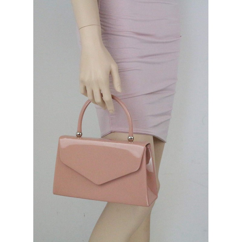 Girly Handbags Womens Patent Clutch Bag Handbag Small Hard Case