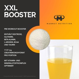 Mammut XXL Booster, Multikomplexbooster Creatine, Taurine, Zinc, Chrome, Vitamins, 1 Pack (1 x 500 g)