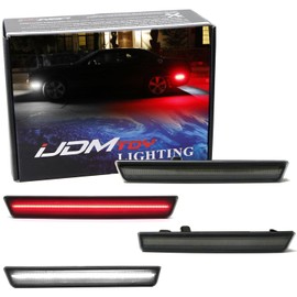 iJDMTOY Smoked Lens White/Red Full LED Side Marker Light Kit Compatible with 2015-22 Dodge Challenger, Powered by Total 180-SMD LED, Replace OEM Sidemarker Lamps