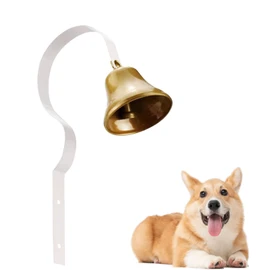 GoldTiger Dog Doorbell,Fixed Metal Dog Doorbell,Dog Bell for Door Potty Training,Bell for Dogs to Ring to go Outside,Manual Assemble Wall Mounted Dog Door Bell (White)