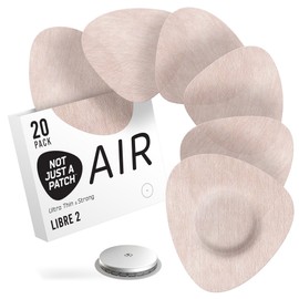 Not Just A Patch Air (20 Pack) - Freestyle Libre 2 Covers - Thin, Strong and Light, Ultra-Long 14 Day Adhesion, Durable Freestyle Libre 2 Covers Protector Patches in Beige