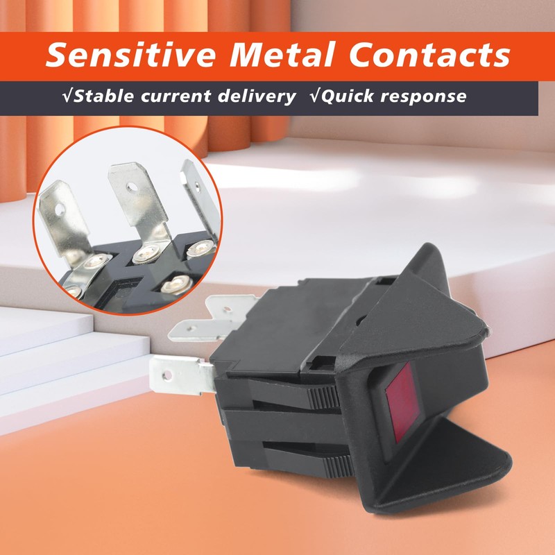 Mhrxusd 30T35687 3 Terminal Rocker Switch Compatible with Muncie Dump