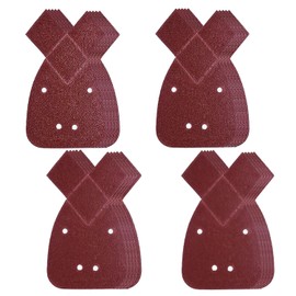 Pack of 40 Mouse Sandpaper Sanding Sheets with Extra 2 Tips, 4 Holes Velcro Sandpaper, Various Grits 40/60/80/120 / Grains for Fine Palm Sander