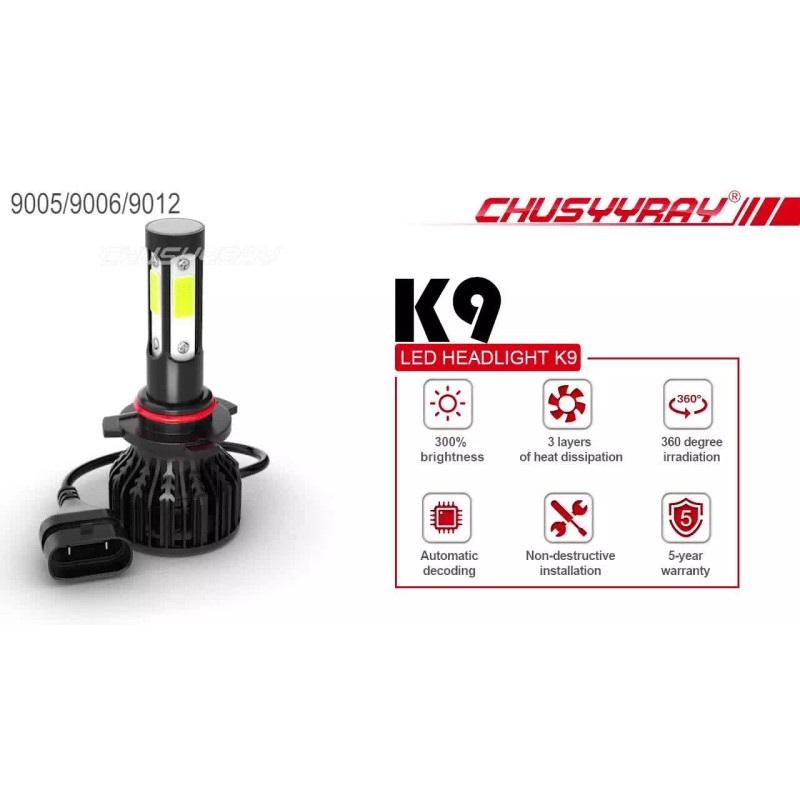CHUSYYRAY For 2002-2007 Jeep Liberty 6000K 2PC 9007 HB5 LED