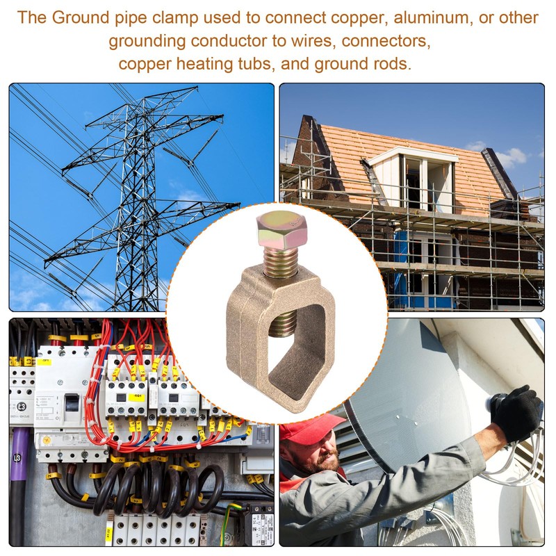 sourcing map Ground Rod Clamp Grounding Clamps 3/4" Wire Connector