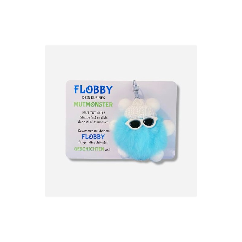 Mutmonster FLOBBY, Geschenk, Glücksbringer, Mutmacher, Lernhelfer, Anhänger Mäppchen,Ranzen oder Rucksack