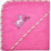 Wörner Kapuzenbadetuch "Pferd" Walk-Frottier pink Größe 100x100 cm