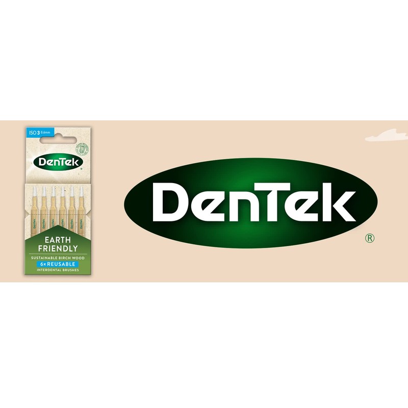 DenTek Earth Friendly Birch Wood Interdental Brushes ISO3/0.6mm - 6