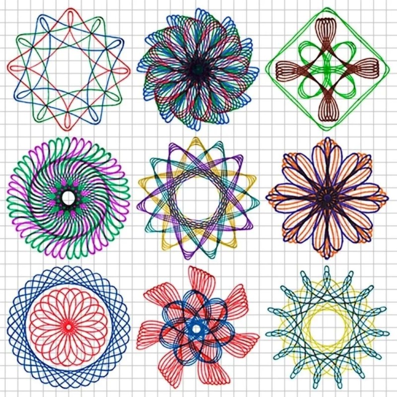 Universo en Linea Set 22 Engranajes Juego Espirógrafo Dibujo Espiral