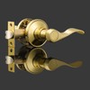 Gobrico Wave Door Levers Passage Door Locksets in Polished Brass