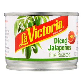 La Victoria Fire Roasted Diced Jalapeños Hot, 4 Ounce (Pack of 24)