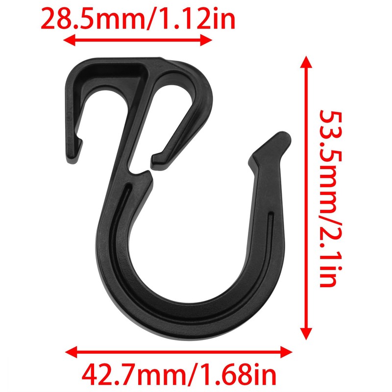 Dsjnf Elastic Rope Hook Cargo net Hook Black Bungee Rope