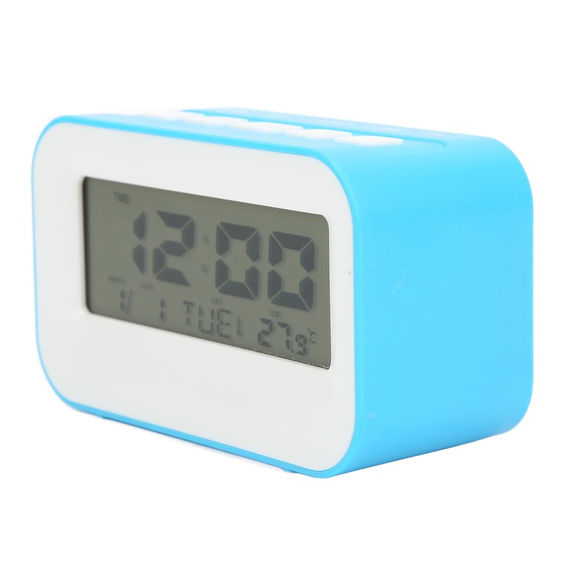 LCD Kids Alarm Clock Backlight Musical Alarms Birthday Reminder Blue