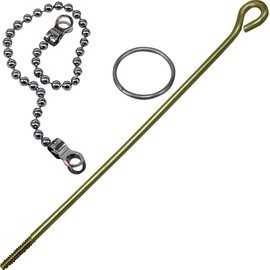 Rocky Mountain Goods Universal Toilet Flapper Lift Wire and Chain - Brass 5” Lift Wire and Brass Chain Replacement Kit for Most Toilet Models - Easy DIY Fix