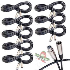 Fat Toad Microphone Cables (8 Pack) 20ft Professional Pro Audio XLR Mic Cord Patch with Female & Male Connector | 24GA Shielded Wire & Balanced for Recording Studio Mixer | Speaker DJ Stage Gear