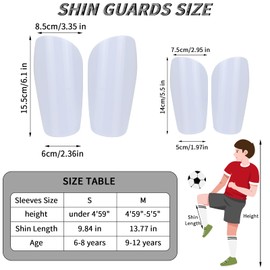 KOOOGEAR Kids Boys White Black Football Socks Set with Shin Pads Aged 6-12 Girls Knee High Breathable Soccer Socks for Junior