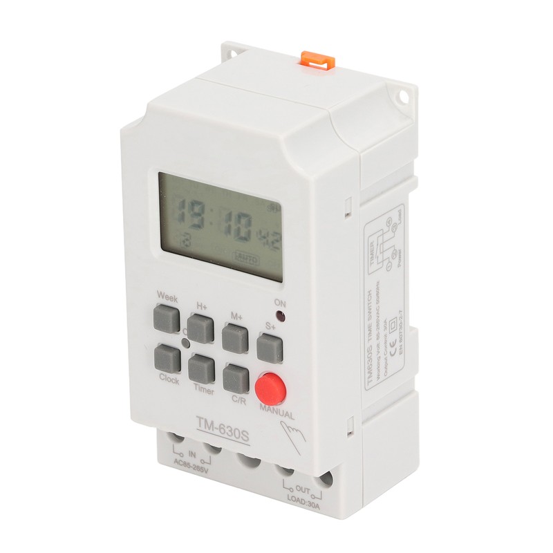 Second Setting Digital Timer Switch ABS 7 Day Programmable Memory