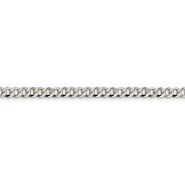 Solid 925 Sterling Silver 4mm Beveled Curb Cuban Chain Necklace - with Secure Lobster Lock Clasp 18"