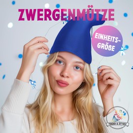 TrendandStylez Gnome Hat for Adults, Pixy Hat Dwarf Costume Carnival Elf Hat Dwarves Pointy Hat