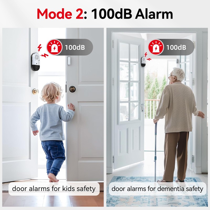 Sanjie Door Alarms When Opened,Door Window Alarm Sensors for Kids