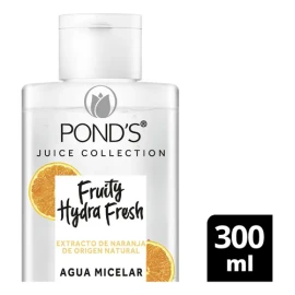 POND'S Agua Micelar Fruity Hydra Fresh Naranja limpiador facial para piel grasa remueve el maquillaje dejando la piel limpia y luminosa 300 ml