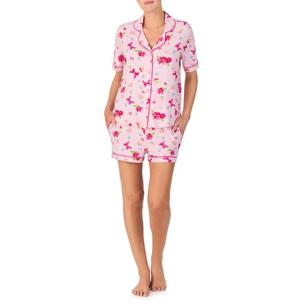 Room Service Womens Button Down Pajama Shirt & PJ Shorts