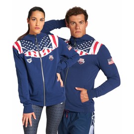 ARENA Womens Unisex Og Hooded Full-zip Jacket, Navy, Small US