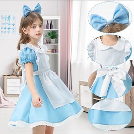Joyesplay Maid Costume, Cosplay, Children's Dress, Apron, Halloween Costume, Short Sleeve, Princess Dress, Alice Costume, Girls, Cute, Cosplay, Kids Costume, Halloween, Events, Amusement Parks, School