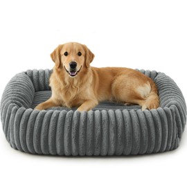 FURTIME Medium Dog Beds for Medium Dogs Washable, Orthopedic Dog Bed, Rectangle Warming Soft Calming Sleeping Puppy Bed Durable Pet Bed with Anti-Slip Bottom M Plus (30"x24"x8")