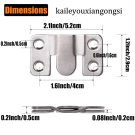 Furniture Flush Mount Bracket- Headboard Wall mount Hardware- Large Picture Hangers- Heavy Duty photo Frame Hook- Stainless Steel Interlocking Z Clips for Display Art Gallery (2 Sets)